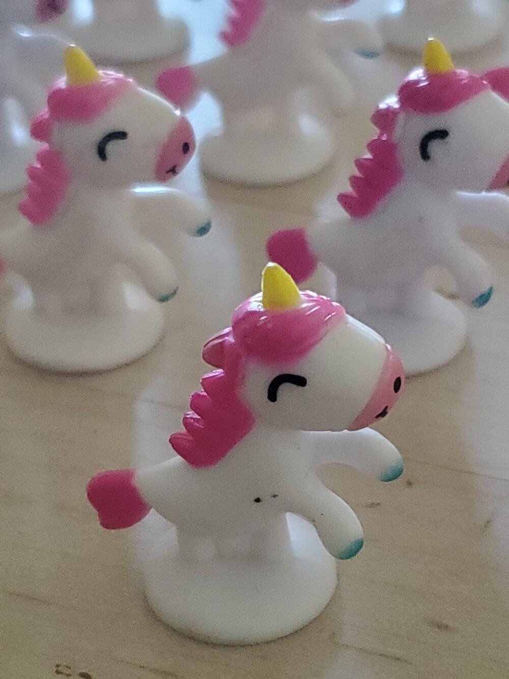 Unicorn Cake Toppers Party Favors Mini Figures Lot of 21 Plastic Toys 1.5 Inch